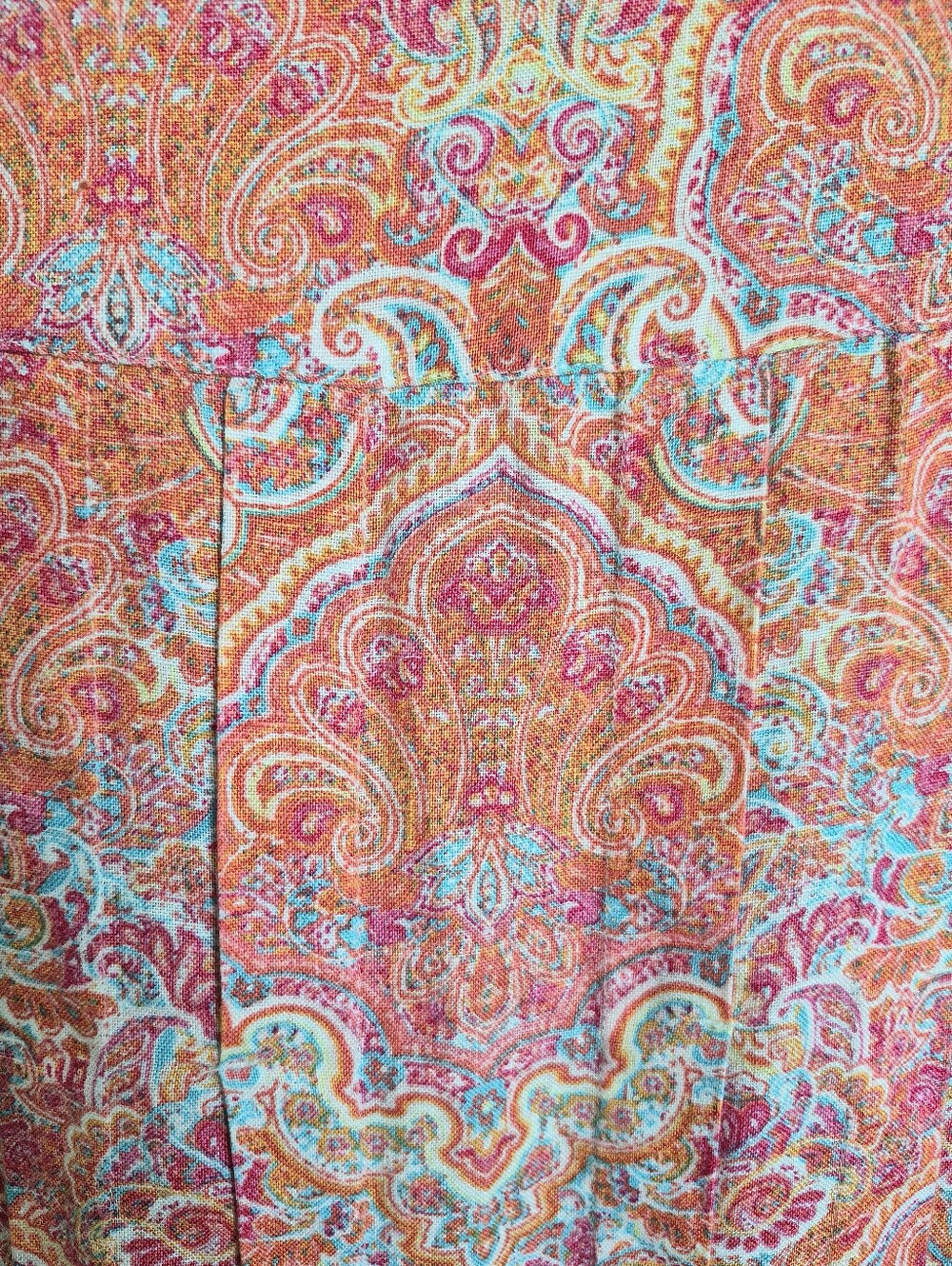 J. Jill Love Linen Paisley Floral Midi Dress L Sleeveless pockets coastal beach - Picture 11 of 13
